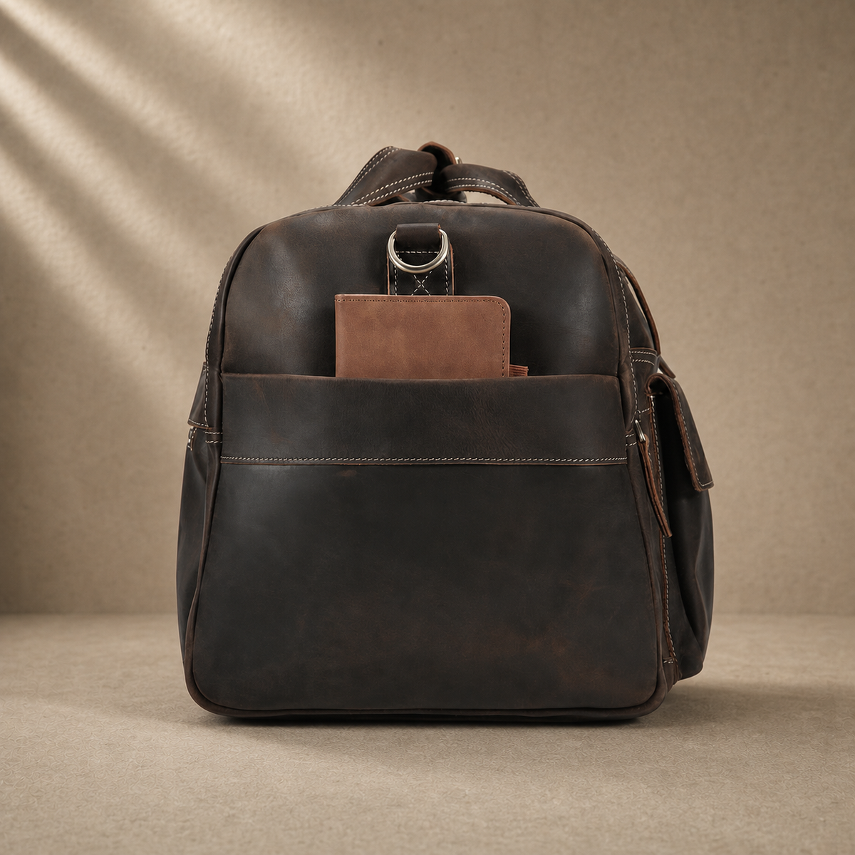 Leather Garment Weekender Duffle Bag