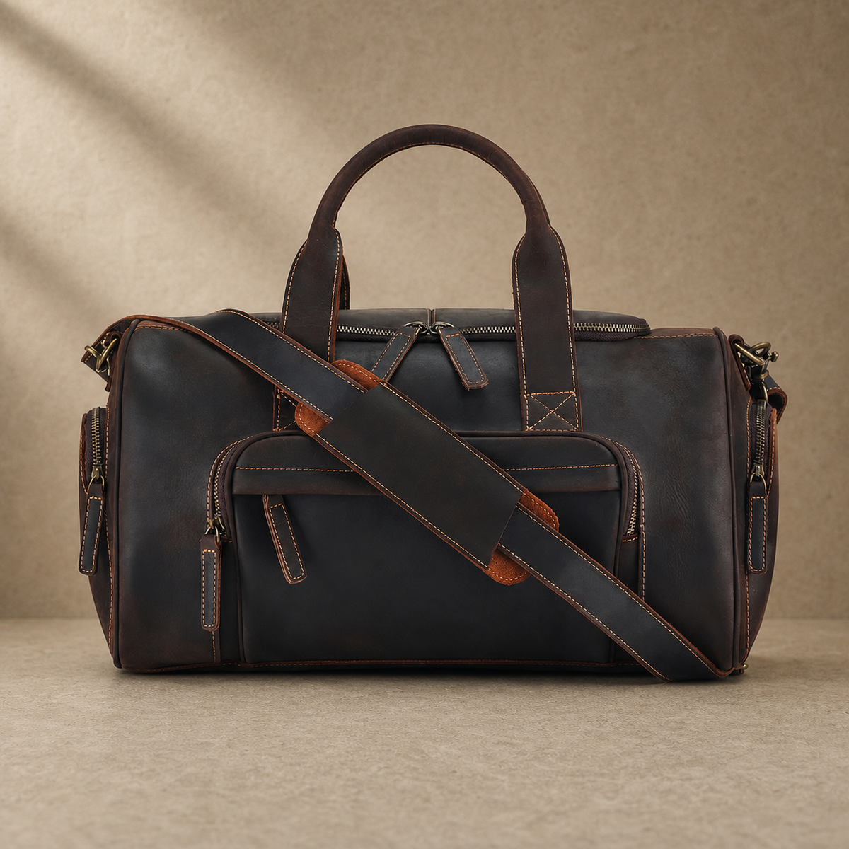 Crazy Horse Leather Weekender Duffle