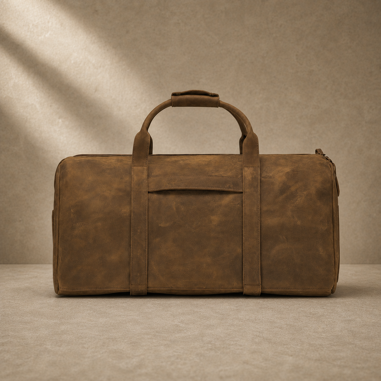 Vintage Leather Weekender Duffle Bag