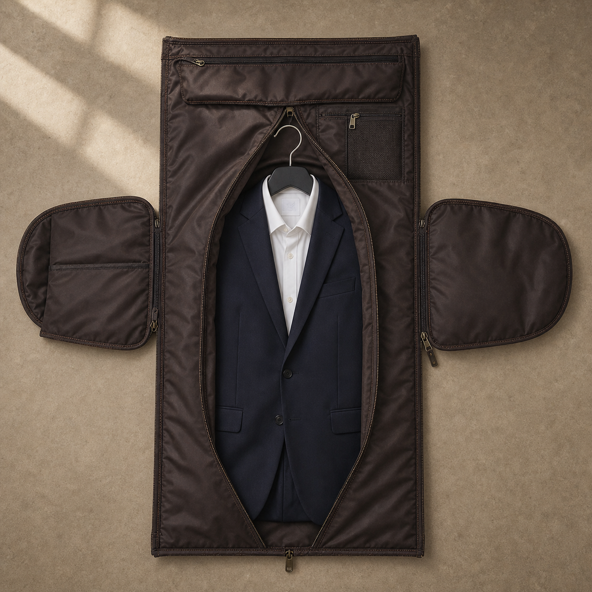 Leather Garment Weekender Duffle Bag