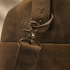 Vintage Leather Weekender Duffle Bag