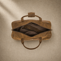 Vintage Leather Weekender Duffle Bag