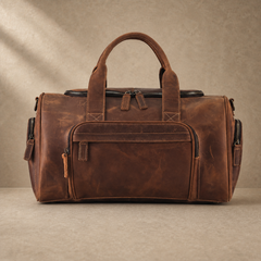 Brown Crazy Horse Leather Duffle Bag