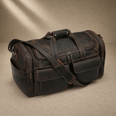 Leather Garment Weekender Duffle Bag