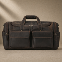 Leather Garment Weekender Duffle Bag