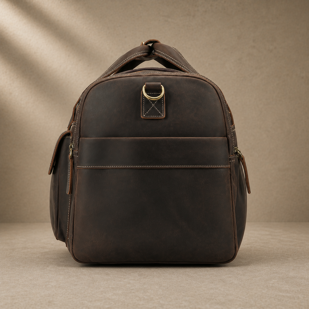 Leather Garment Weekender Duffle Bag