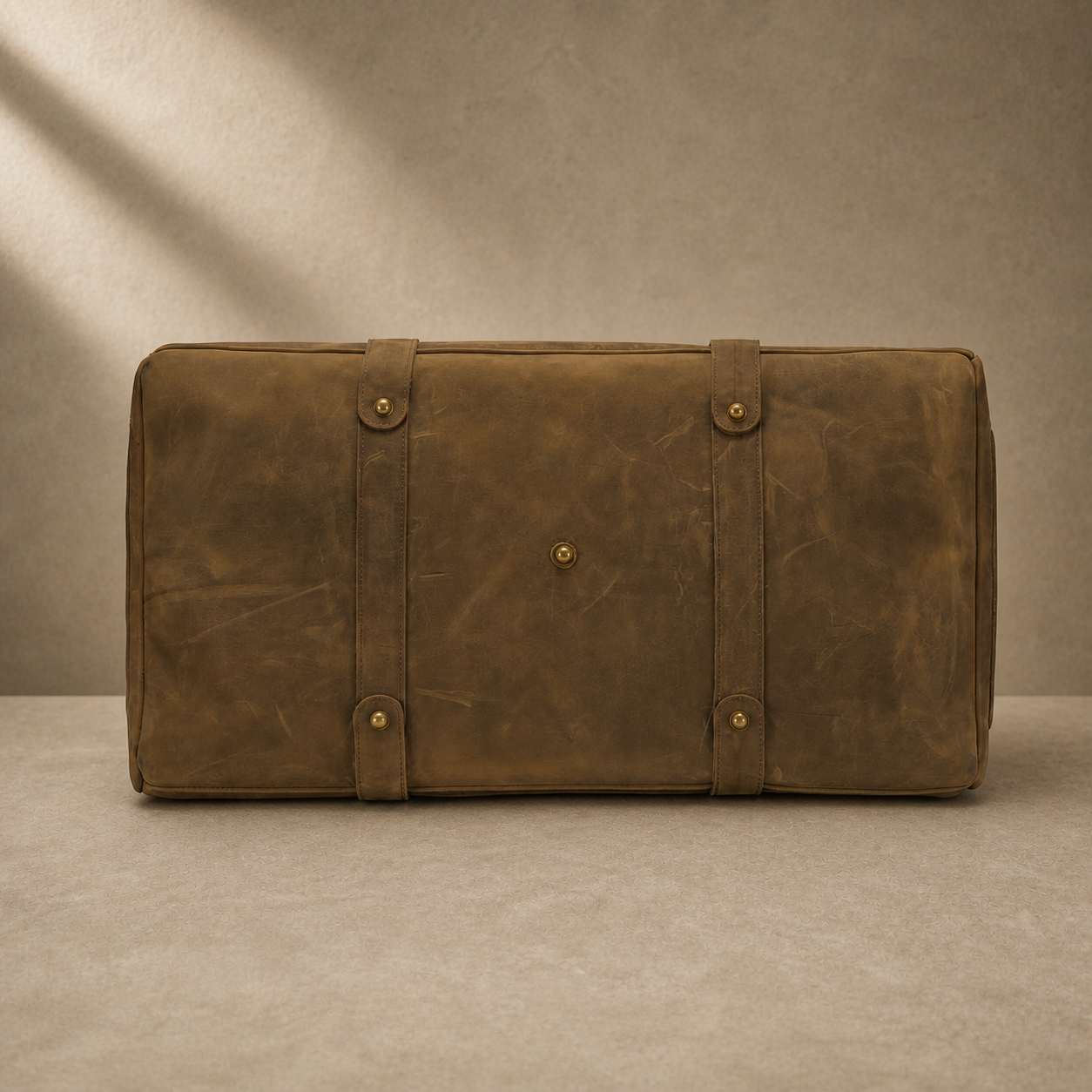 Vintage Leather Weekender Duffle Bag