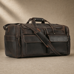 Leather Garment Weekender Duffle Bag