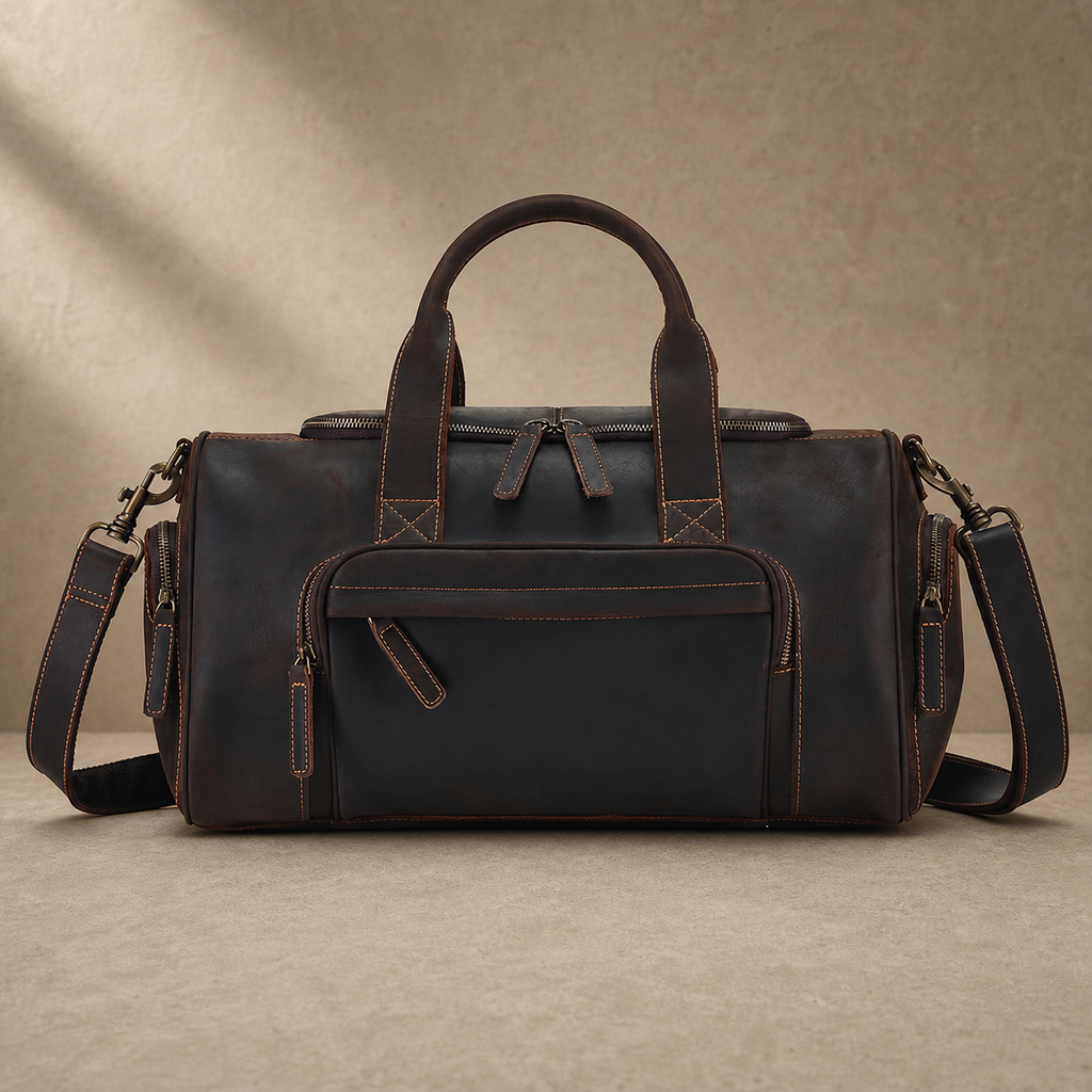 Crazy Horse Leather Weekender Duffle