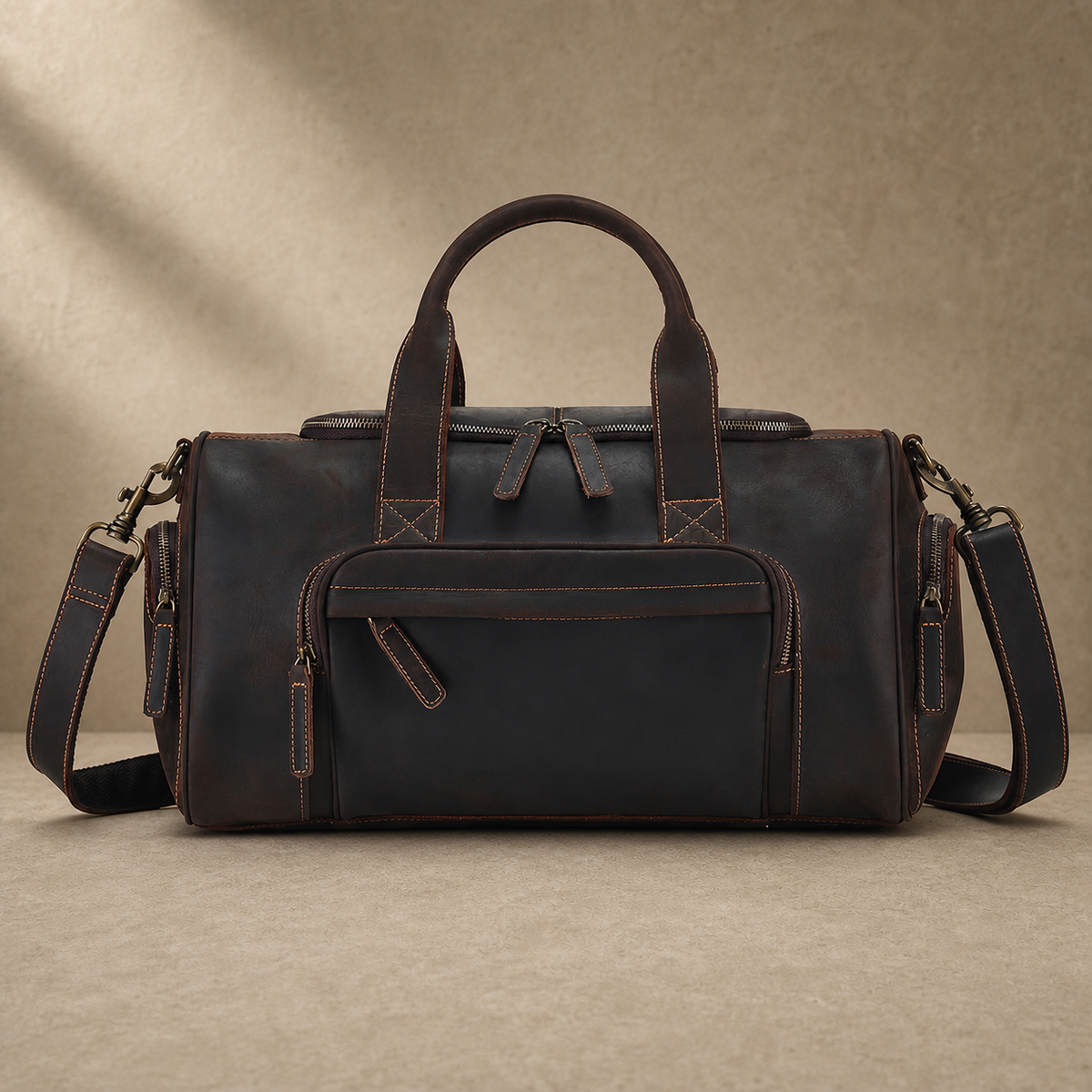 Crazy Horse Leather Weekender Duffle