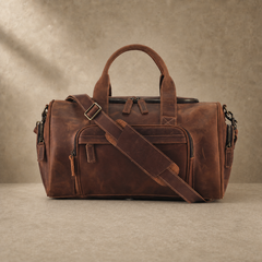 Brown Crazy Horse Leather Duffle Bag
