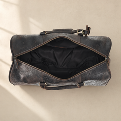 Brown Embossed Rolling Travel Duffle